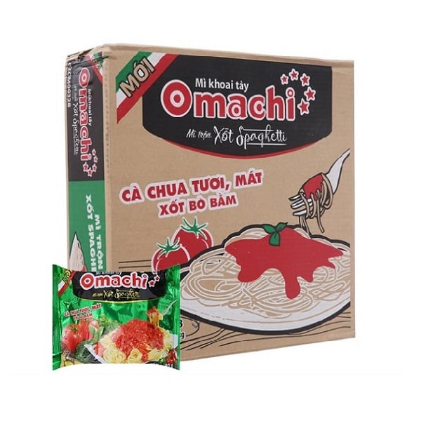 Thùng 30 Mì Trộn Khoai Tây Omachi Sốt Spaghetti 91G
