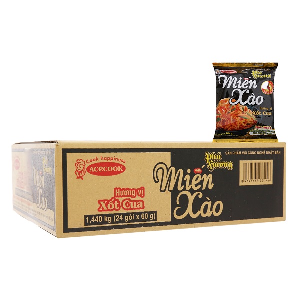 Thùng 24 Miến Trộn Phú Hương Xốt Cua 60G