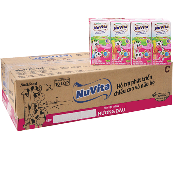 Thùng 48 Sữa Nuvita Dâu 180Ml