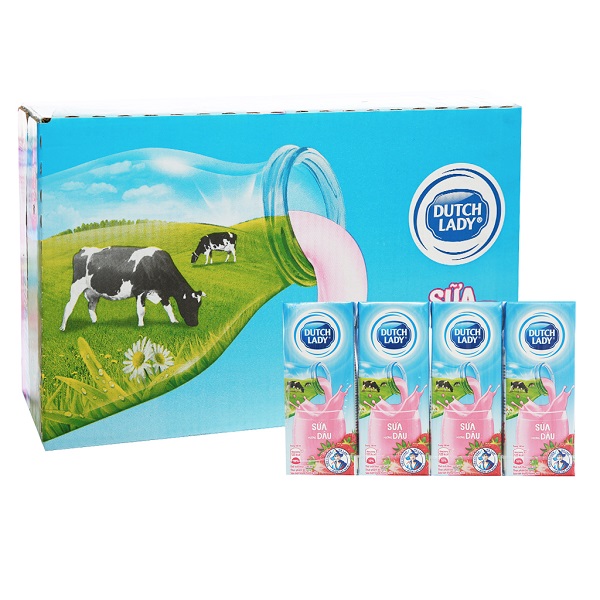 Thùng 48 Sữa Cô Gái Hà Lan Dâu 180Ml
