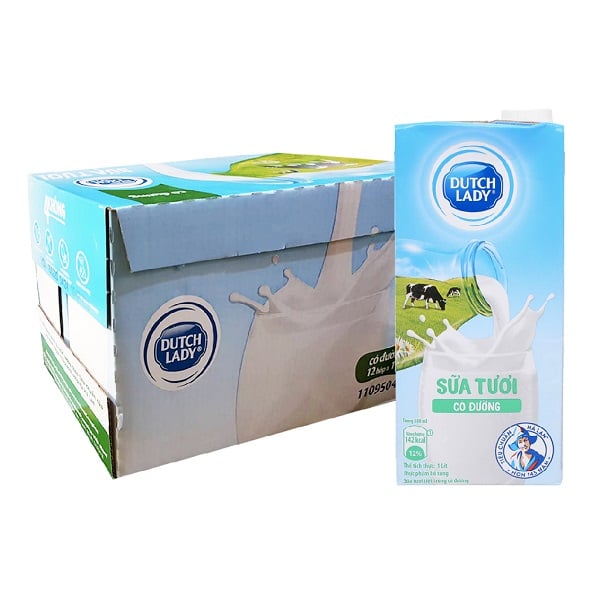 Thùng 12 Sữa Cô Gái Hà Lan Có Đường 1L