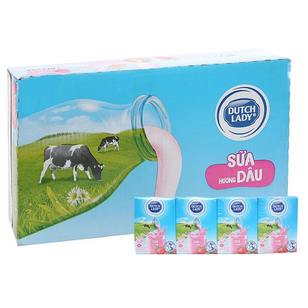 Thùng 48 Sữa Cô Gái Hà Lan Dâu 110Ml