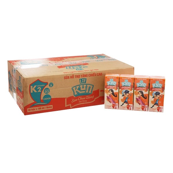 Thùng 48 Sữa Chua Uống Kun Cam 180Ml