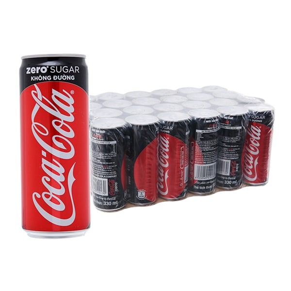 Thùng 24 Nước Giải Khát Coca - Cola Zero Sleek 320Ml