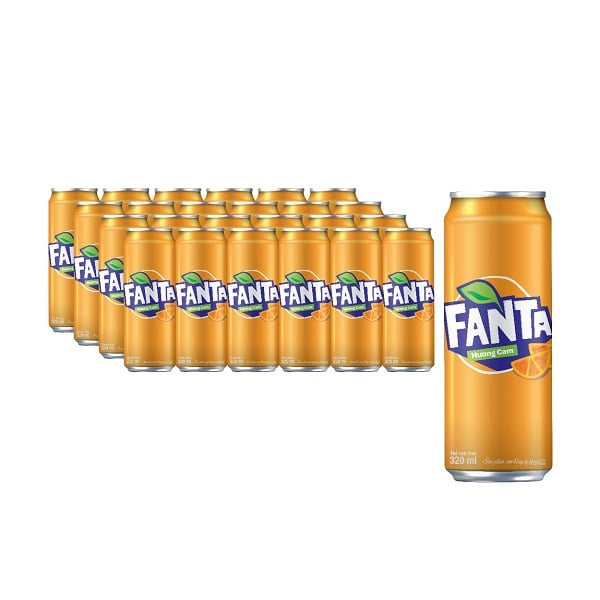 Thùng 24 Nước Giải Khát Fanta Cam Sleek 320Ml