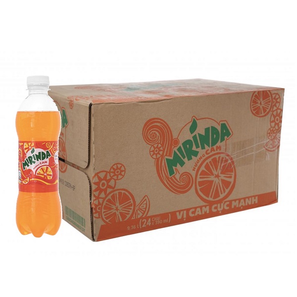 Thùng 24 Nước Giải Khát Mirinda Cam Pet 390Ml