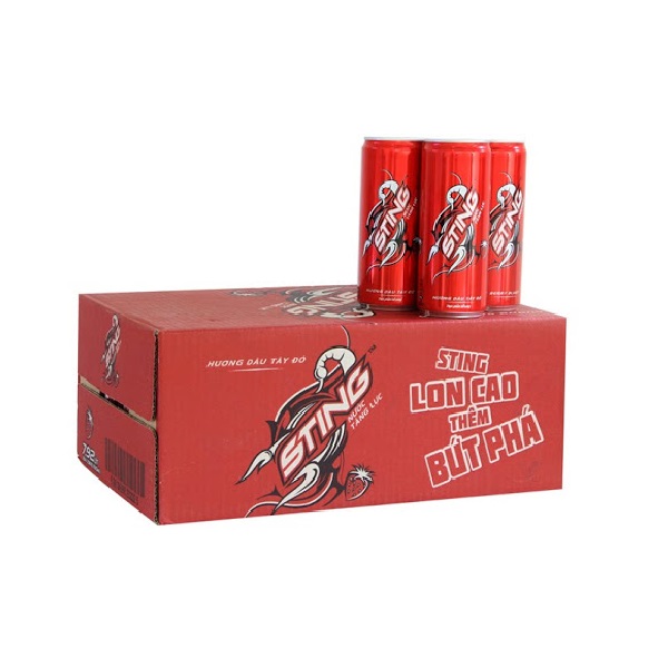 Thùng 24 Nước Tăng Lực Sting Red Sleek 330Ml