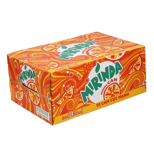 Thùng 24 Nước Giải Khát Mirinda Cam Sleek 330Ml
