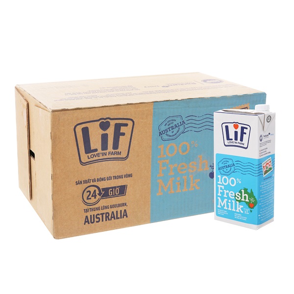 Thùng 12 Sữa Lif Không Đường 1L