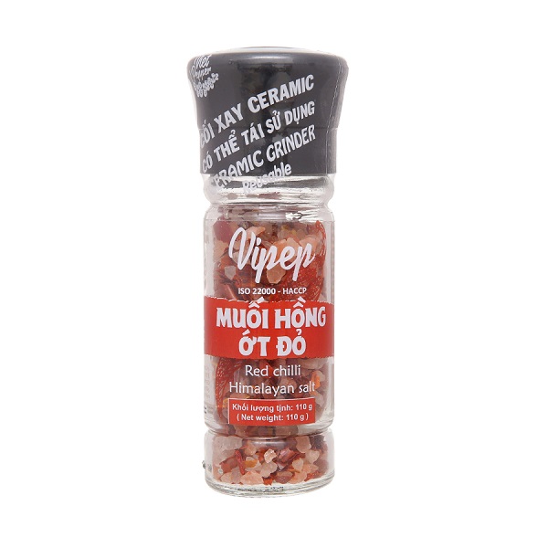 Muối Hồng Ớt Đỏ Vipep 110G (Có Cối Xay)
