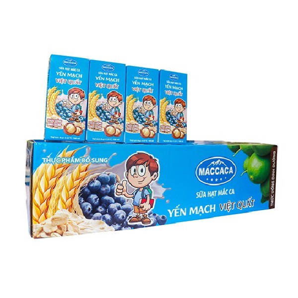 Thùng Sữa Hạt Mắc Ca Yến Mạch Việt Quất 180Ml*4