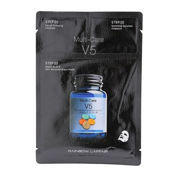 Mặt Nạ Dưỡng Da 3 Bước Rainbow L'affair Multi - Care V5 Blackskin 33Ml (Store 5871, 5873)