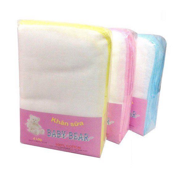 Khăn Sữa 25 x 35cm 4 Lớp Baby Bear 10 Cái (Giao Màu Ngẫu Nhiên) – Baby Bear >>> top1shop >>> aeoneshop.com