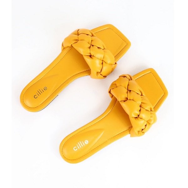 Dép Nữ Quai Bính Thời Trang Đế Bệt Cillie Màu Vàng 1175 (Store 5703)