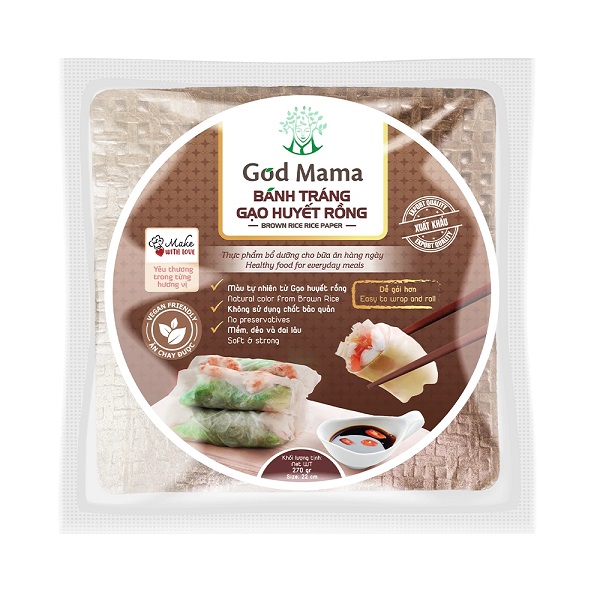 Bánh Tráng Vuông Gạo Huyết Rồng God Mama 270G