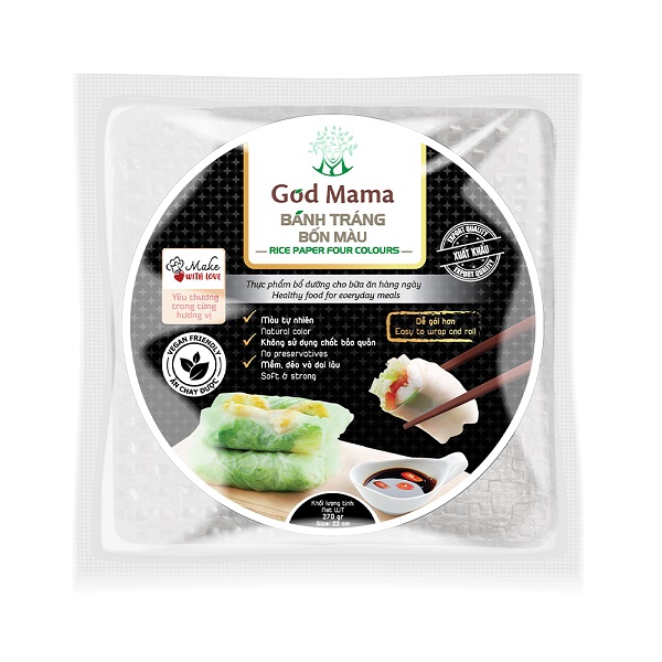Bánh Tráng Vuông 4 Màu God Mama 270G