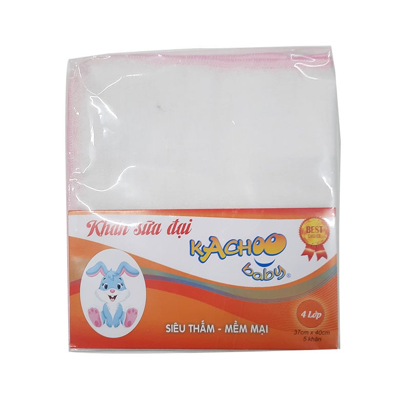 Khăn Sữa Đại Kachoo Baby 4 Lớp 37X40Cm - Giao Màu Ngẫu Nhiên