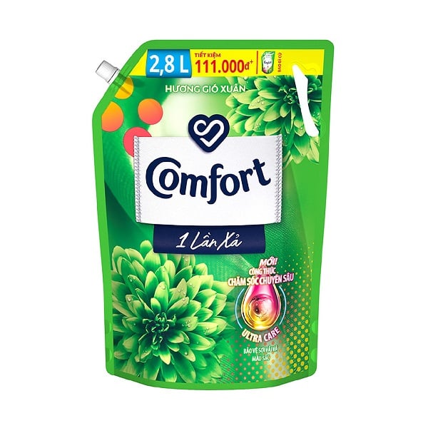 Nước Xả Vải Comfort 1 Lần Xả Hương Gió Xuân Túi 2.8L