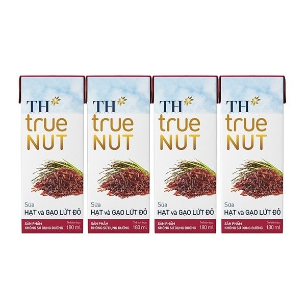 Lốc 4 Sữa Hạt Và Gạo Lứt Đỏ Th True Nut 180Ml