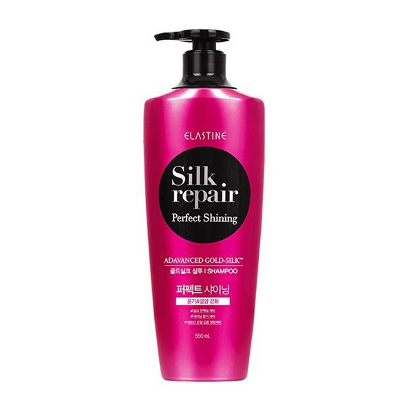 Dầu Gội Elastine Silk Repair Perfect Shining Gold Silk Shampoo 550Ml (1001, 1003)