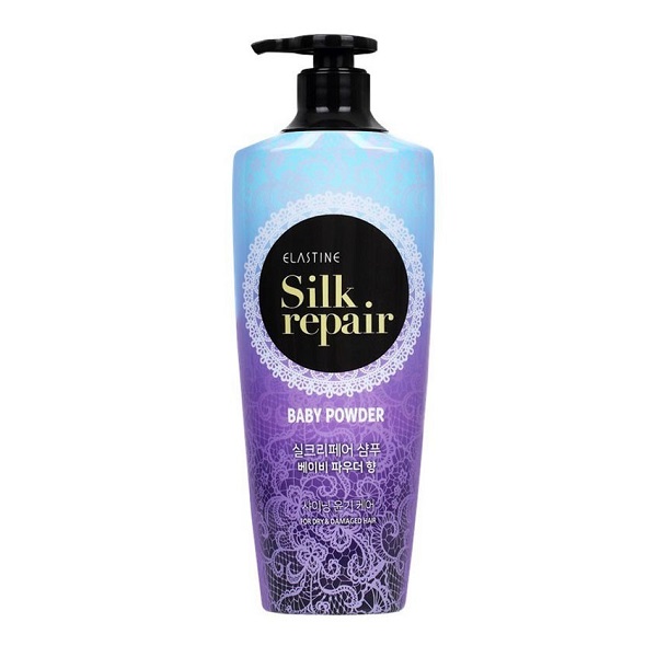 Dầu Gội Elastine Silk Repair Shining Baby Powder Scent Shampoo 550Ml (1001, 1003)