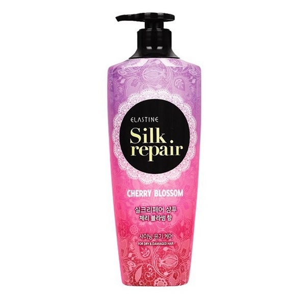 Dầu Gội Elastine Silk Repair Shining Cherry Blossom Scent Shampoo 550Ml (1001, 1003)