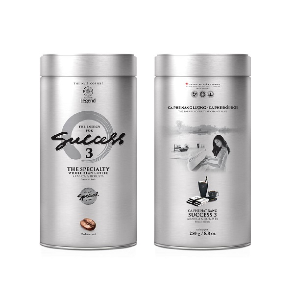 Cà Phê Hạt Mộc Trung Nguyên Legend Success 3 Lon 340G
