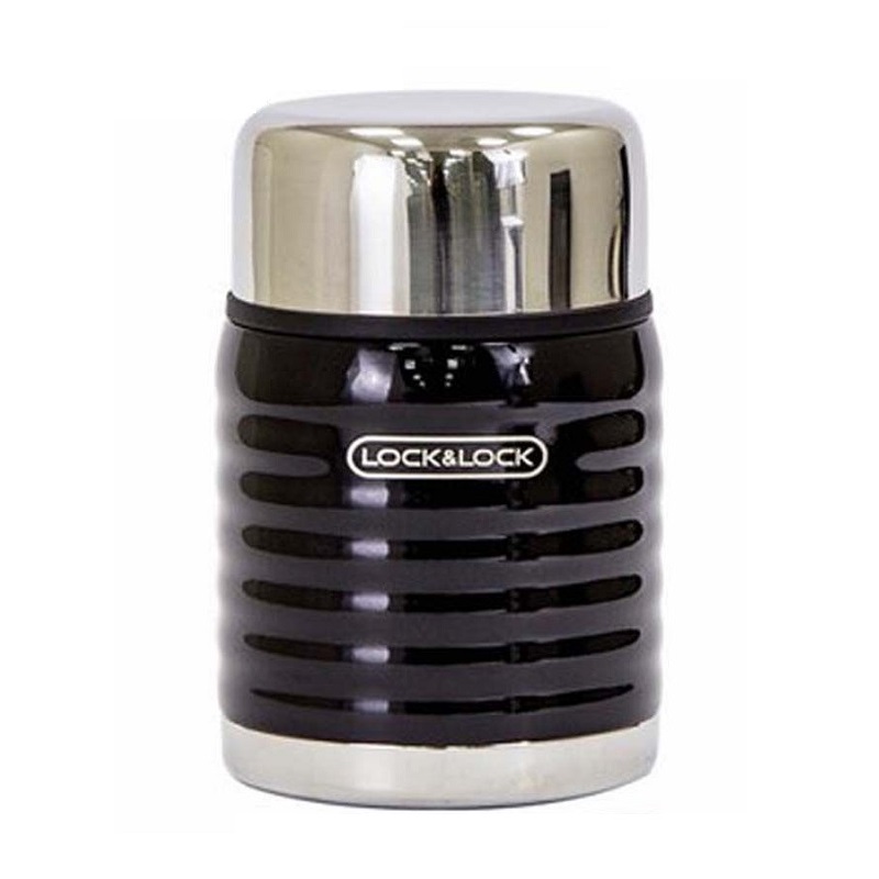 Hộp Giữ Nhiệt Thức Ăn Thép Không Gỉ Lock&Lock 550Ml Đen Lhc8027Blk