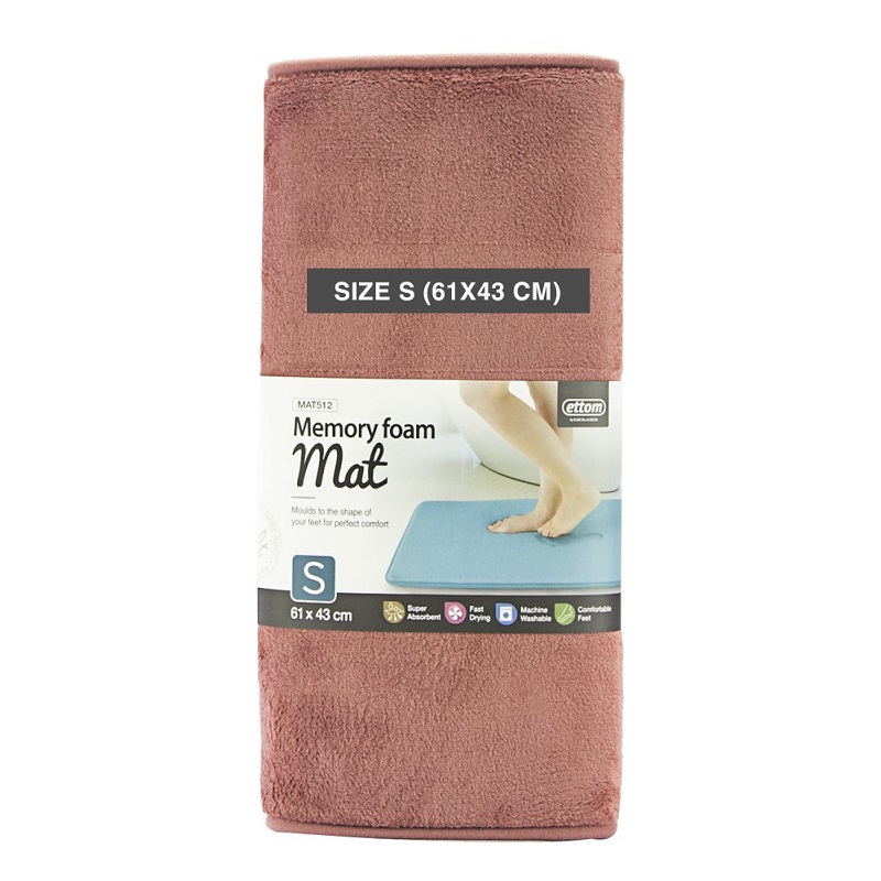 Thảm Memory Foam Basic S 430X610X15Mm Hồng Mat512Pik