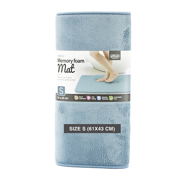 Thảm Memory Foam Basic S 430X610X15Mm Xanh Mat512B