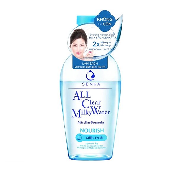 Nước Sữa Tẩy Trang Hai Lớp Senka All Clear Milky Water Nourish 230Ml (Store 5871, 5873)
