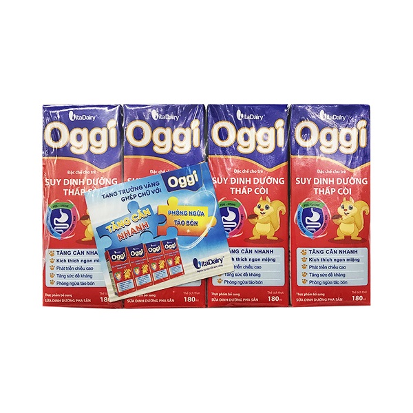 Sữa Bột Pha Sẵn Oggi Suy Dinh Dưỡng Thấp Còi 180Mlx4