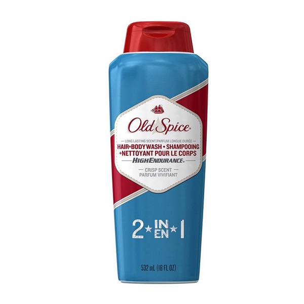 Sữa Tắm Và Dầu Gội Old Spice High Endurance Crisp Scent 2In1 Hair + Body Wash Shampooing 532Ml (5871, 5873)