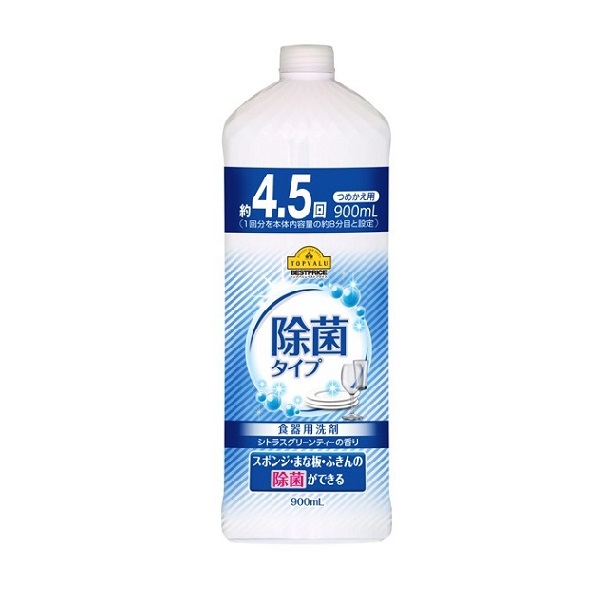 Nước Rửa Chén Aeon Topvalu Hương Trà Xanh & Cam Quýt 900Ml