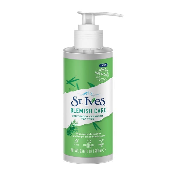 Gel Rửa Mặt Chiết Xuất Tràm Trà St.ives Blemish Care Daily Facial Cleanser Tea Tree 200Ml