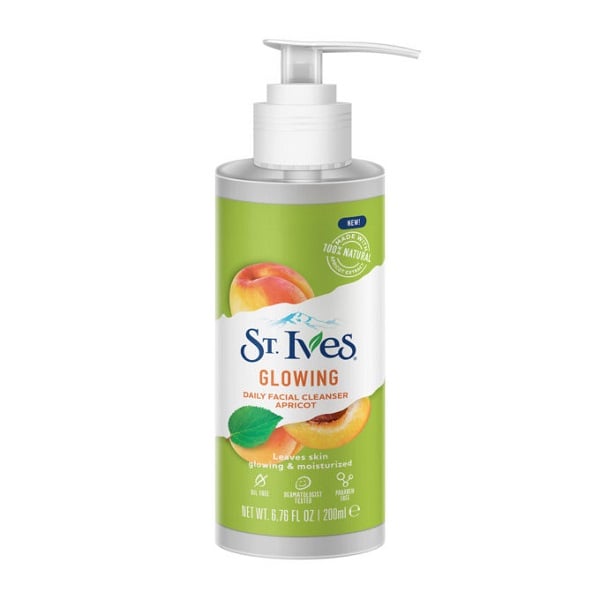 Gel Rửa Mặt Chiết Xuất Trái Mơ St.ives Glowing Daily Facial Cleanser Apricot 200Ml