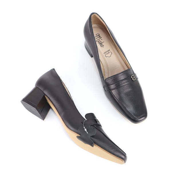 Hình ảnh Giày Cao Gót Da Thật 5cm Mũi Vuông Misho Cillie Màu Đen 1025 (Store 5703) Hình ảnh Giày Cao Gót Da Thật 5cm Mũi Vuông Misho Cillie Màu Đen 1025 (Store 5703)