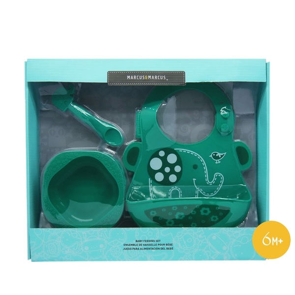 Bộ Đồ Dùng Ăn Dặm Silicon Baby Marcus & Marcus 6M+ Ollie
