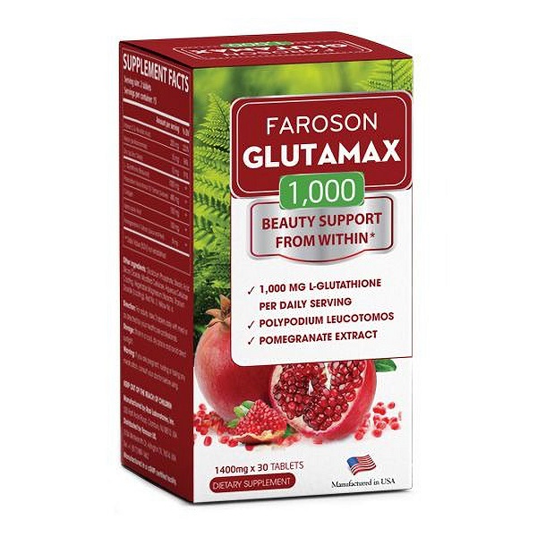 Thực Phẩm Bảo Vệ Sức Khỏe Faroson Glutamax 1000 Sáng Da, Chống Uv Hộp 30 Viên (Store 5871, 5873)