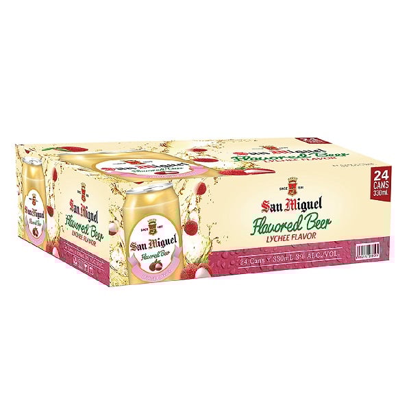 Thùng 24 Lon Bia Trái Cây Vị Vải San Miguel 330Ml