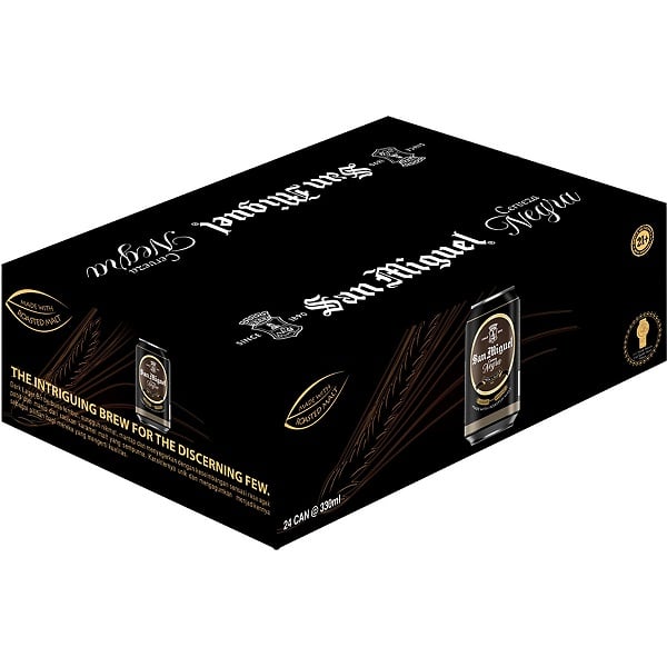 Thùng 24 Lon Bia Đen San Miguel Cerveza Negra 330Ml