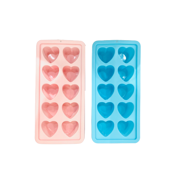 Ds Khay Làm Đá Silicon 10 Hearts Màu Hồng/Xanh