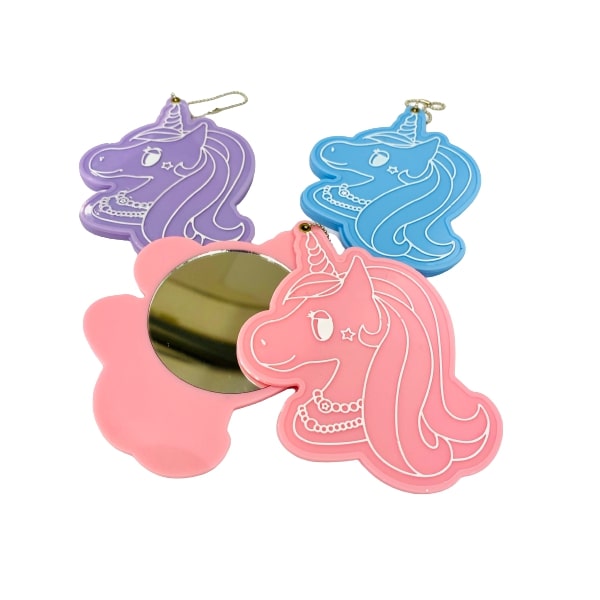 Ds Gương Mini Có Móc Khóa Ngựa Pony Hồng/Tím/Xanh (Inbox Chọn Màu)