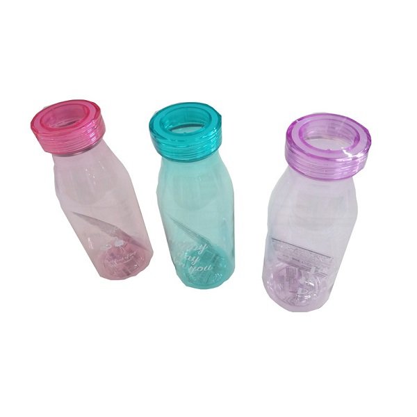 Bình Nhựa Trong Suốt 550Ml Tím/Hồng/Xanh