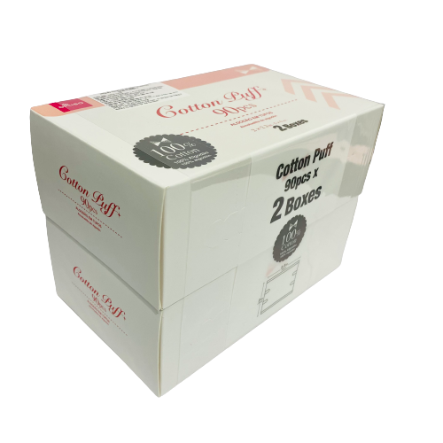 Ds Bông Tẩy Trang Cotton Puff 2 Hộp (90 Miếng/Hộp)