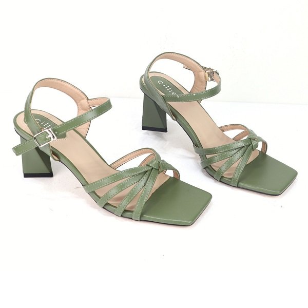 Giày Sandal Gót Trụ 6Cm Cillie Màu Xanh 1227 - Xanh (Store 5703)