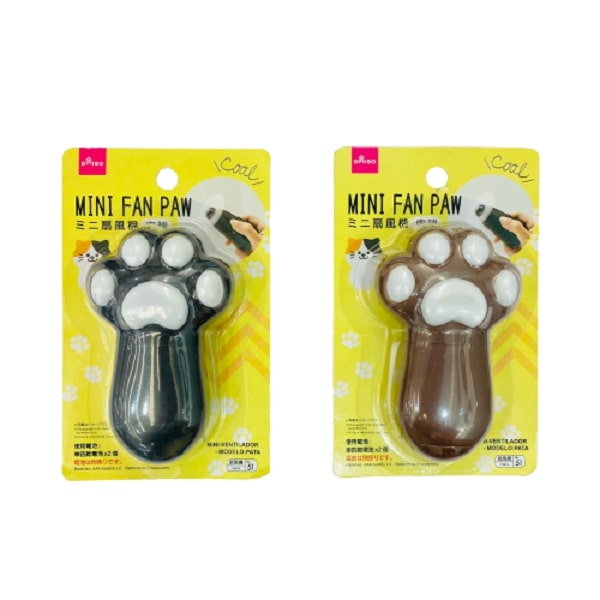 Ds Quạt Pin Cầm Tay Hình Chân Mèo Paw Đen/Nâu (Inbox Chọn Màu)