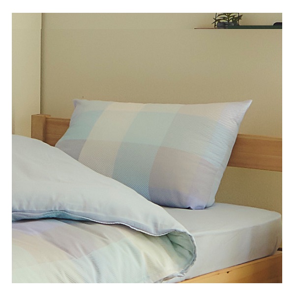 Vỏ Gối Sọc Vuông Xanh Nhạt 50X70Cm
