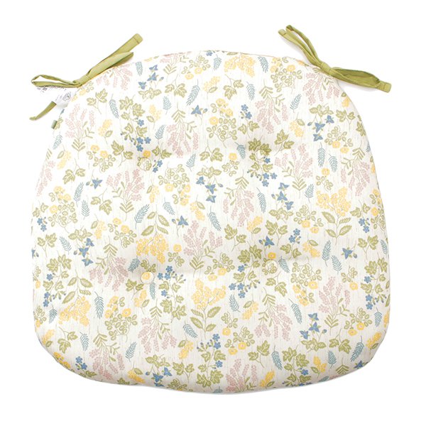 Đệm Ngồi Hình Móng Ngựa Hoa Xanh Lá 40X38Cm