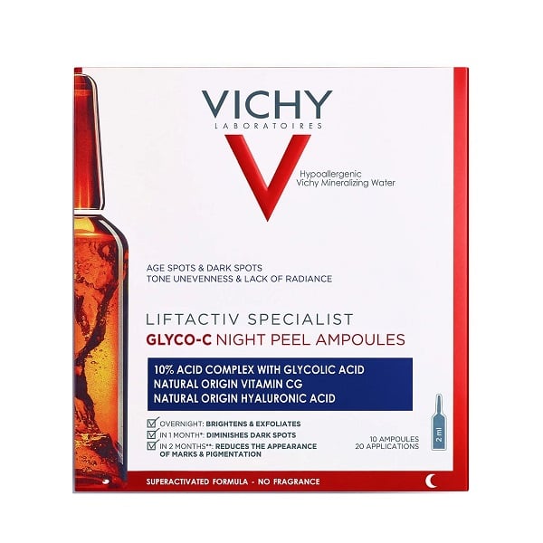 Tinh Chất Giảm Thâm, Nám Ban Đên Vichy Liftactiv Specialist Glyco - C Night Peel Ampoules 2Ml X 10 Ống